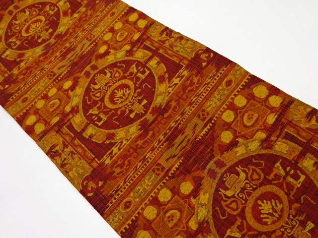 JAPANESE KIMONO / VINTAGE NAGOYA OBI / WOVEN RENJU PATTERN
